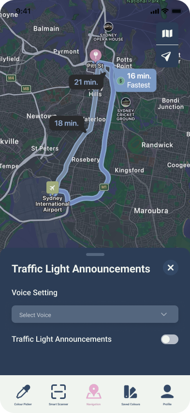 Enhanced Navigation - Traffic Light Announcements