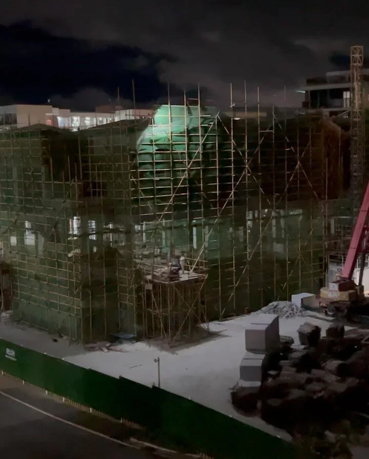 Everything here is &lsquo;in construction&rsquo; night and day the building never stops &hellip;.at the edges of the campus there is evidence of development. It&rsquo;s a reminder that this environment has been carved out and deliberately constructed