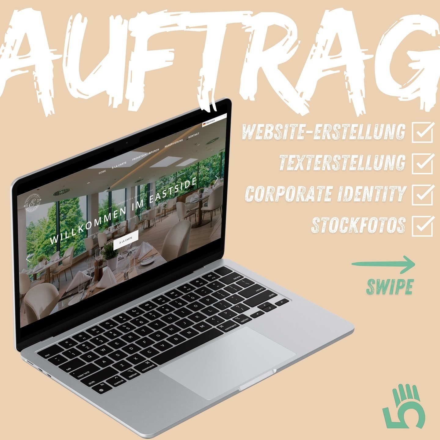 F&uuml;r das Eastside Restaurant in Offenbach haben wir von Grund auf eine neue Website mit WordPress designt und hierf&uuml;r auch Texte erstellt. Zu unseren Aufgaben geh&ouml;rte auch die Integration der vorher von uns erstellten Corporate Identity