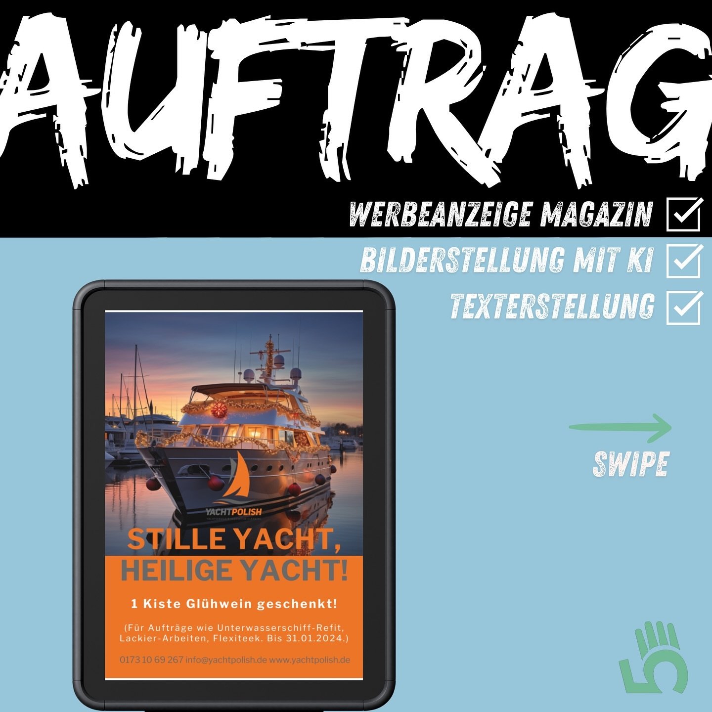 F&uuml;r den Yachtservice YachtPolish in Kappeln haben wir eine Werbeanzeige entworfen, die in einem Branchenmagazin ver&ouml;ffentlicht worden ist.

#Werbeanzeige #Yachtservice #HighfiveAgentur #AgenturHamburg #WerbeagenturHamburg #PublicRelations #