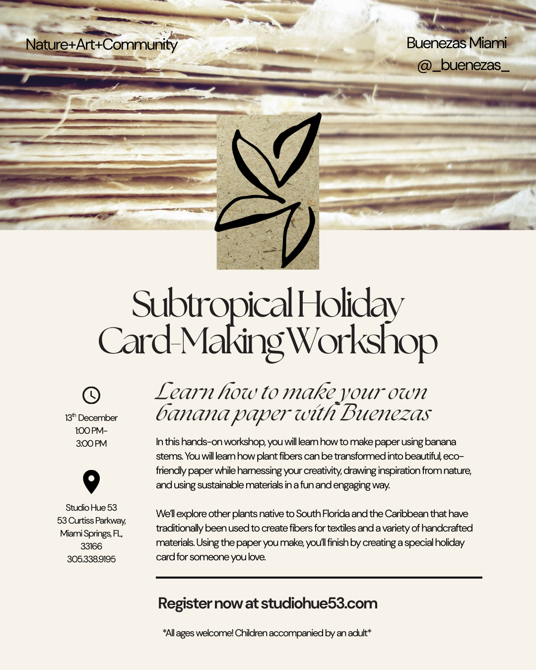 Banana Paper Holidays: Subtropical Card-Making Workshop with Buenezas