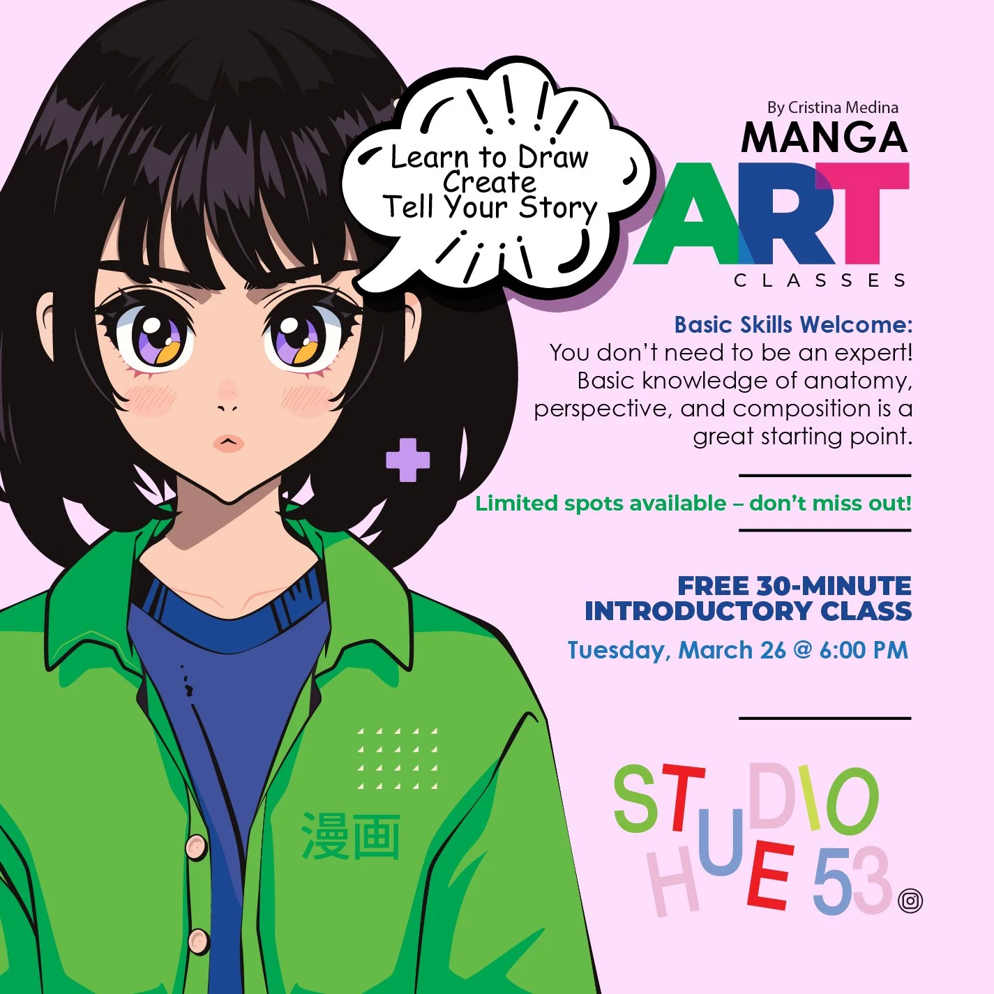 Free Trial Manga Art Class with Cristina Medina