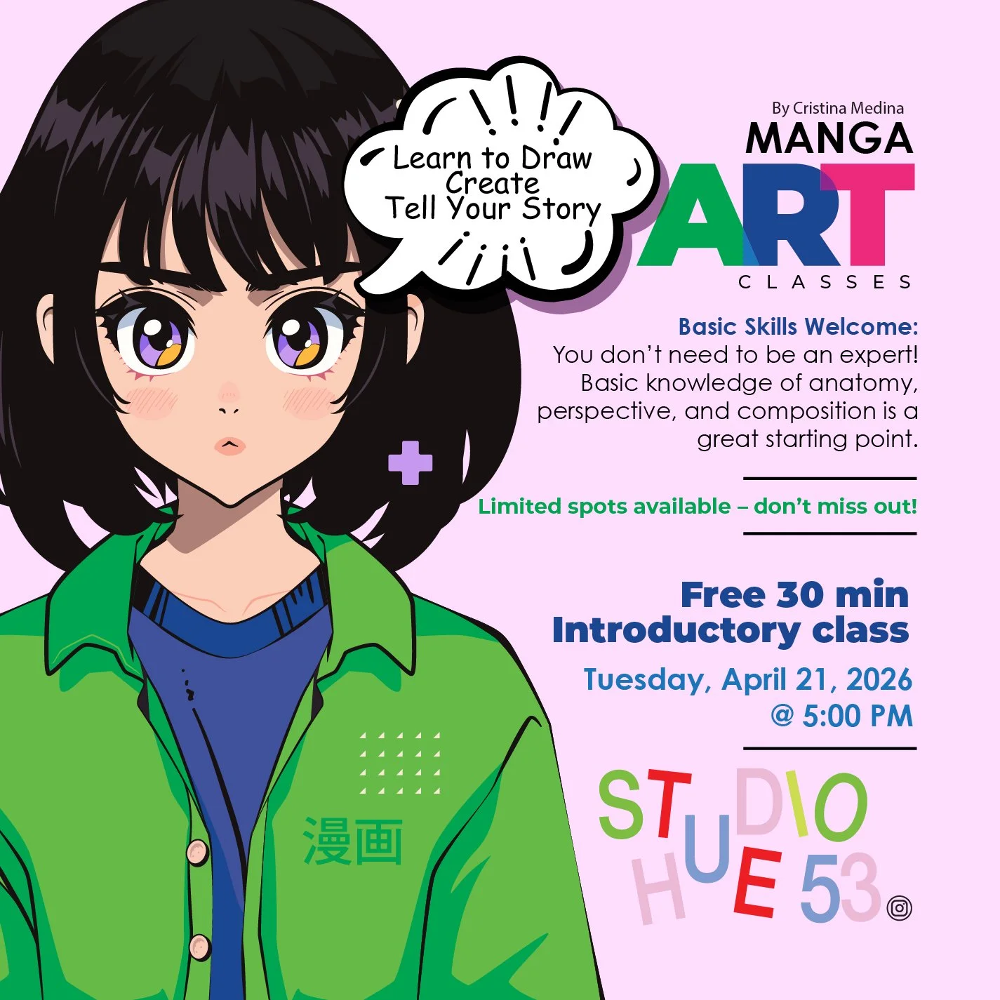 Free Trial Manga Art Class with Cristina Medina