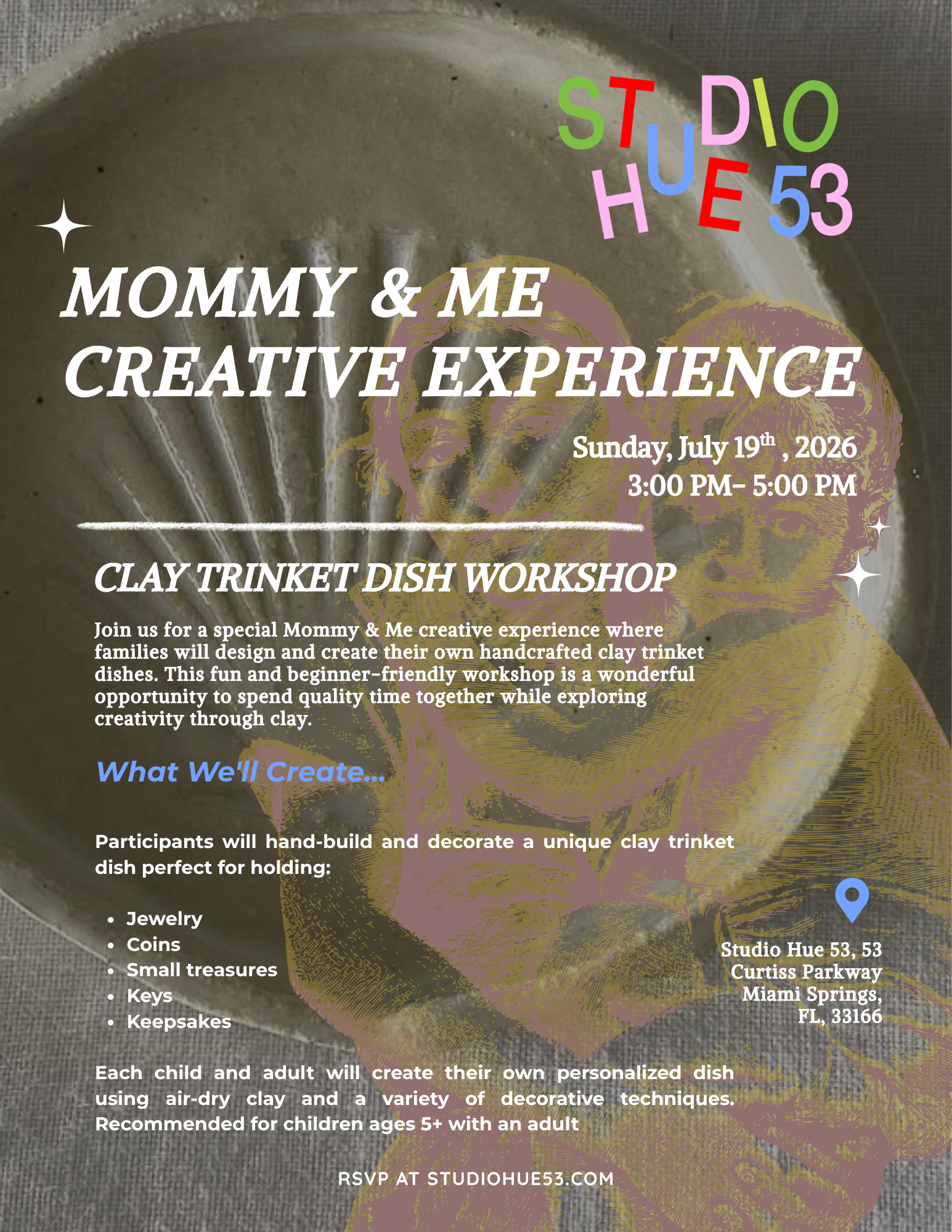 Mommy & Me Creative Experience: Clay Trinket Dish Workshop