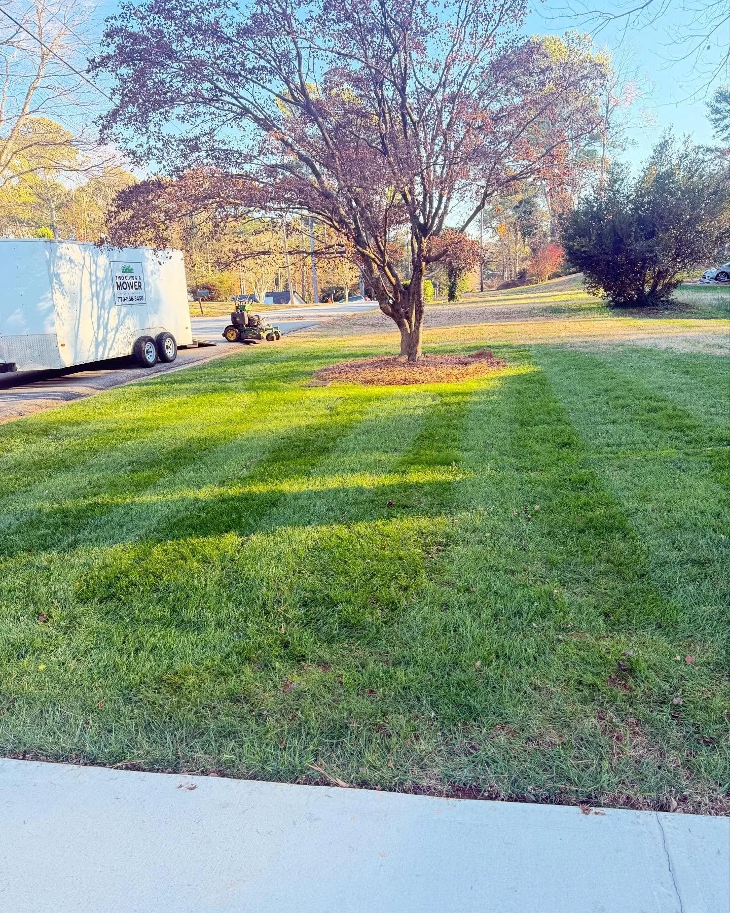 #twoguysandamower #TGAM #fallcleanup #lawnstripes #lawnmaintenance