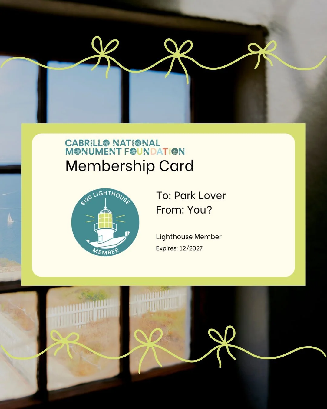 A CNMF membership is a gift you can feel good about giving this holiday season! 🫶🍂🌲

Memberships unlock exclusive and after-hours park events, member-only updates, and discounts in the Cabrillo Store all year long&mdash;while also supporting Cabri