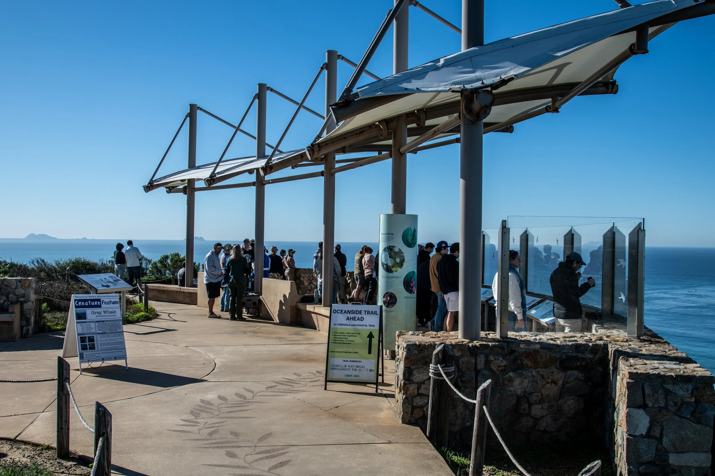 Whale Overlook with shade structure.