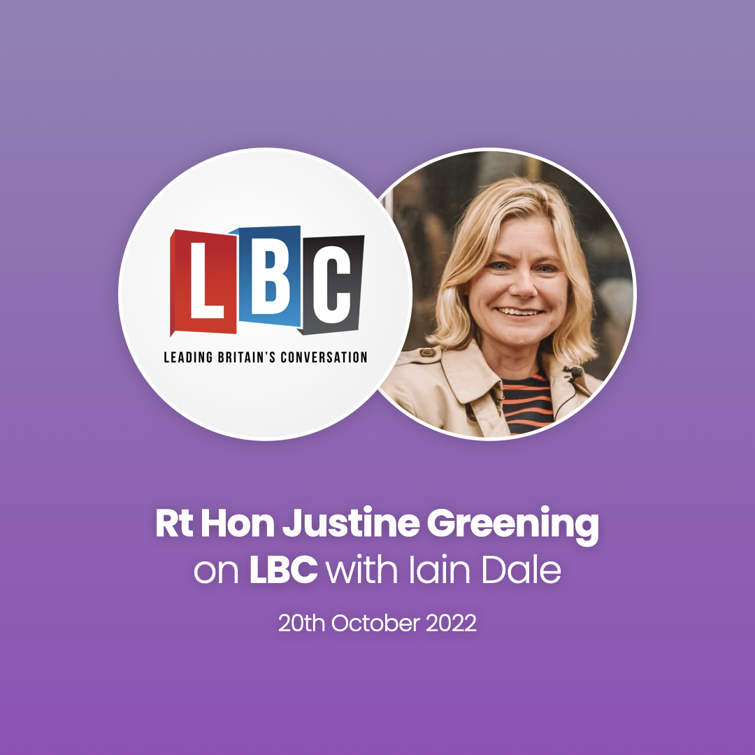 Listen: Justine Greening talks to LBC’s Iain Dale on Liz Truss’ resignation.