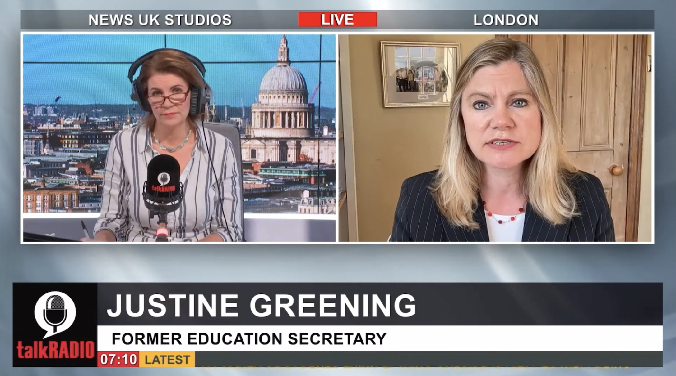 Justine Greening speaks to Talk Radio
