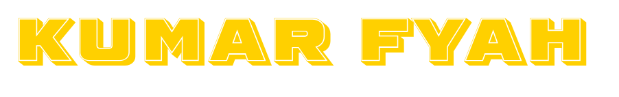 Text saying 'KUMAR FYAH' in large, yellow, bold letters.