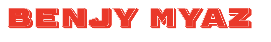 Bold red text reading 'BENJY MYAZ' on a transparent background.