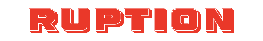 Bold red text spelling 'RUPTION' with the letter 'B' missing, creating the word 'ABRUPTION'.