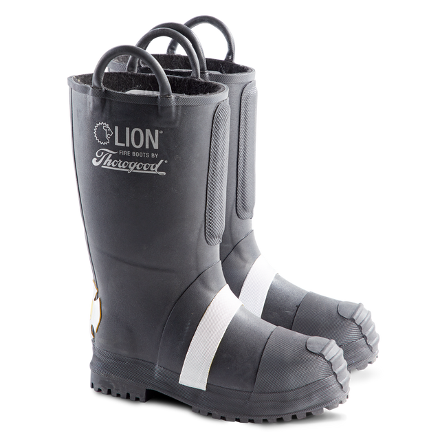 LION by Thorogood Hellfire Rubber Insulated Felt Firefighting Boot with Lug Sole, NFPA