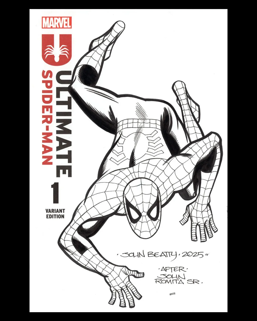 ULTIMATE SPIDER-MAN #1 Inked Sketch Cover by: John Beatty