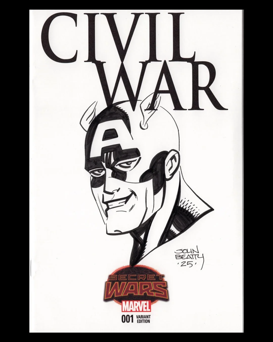 Captain America Inked Sketch Cover by: John Beatty