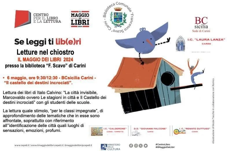 Carini celebra "Il maggio dei libri" con letture nel chiostro dell'ex convento dei Carmelitani