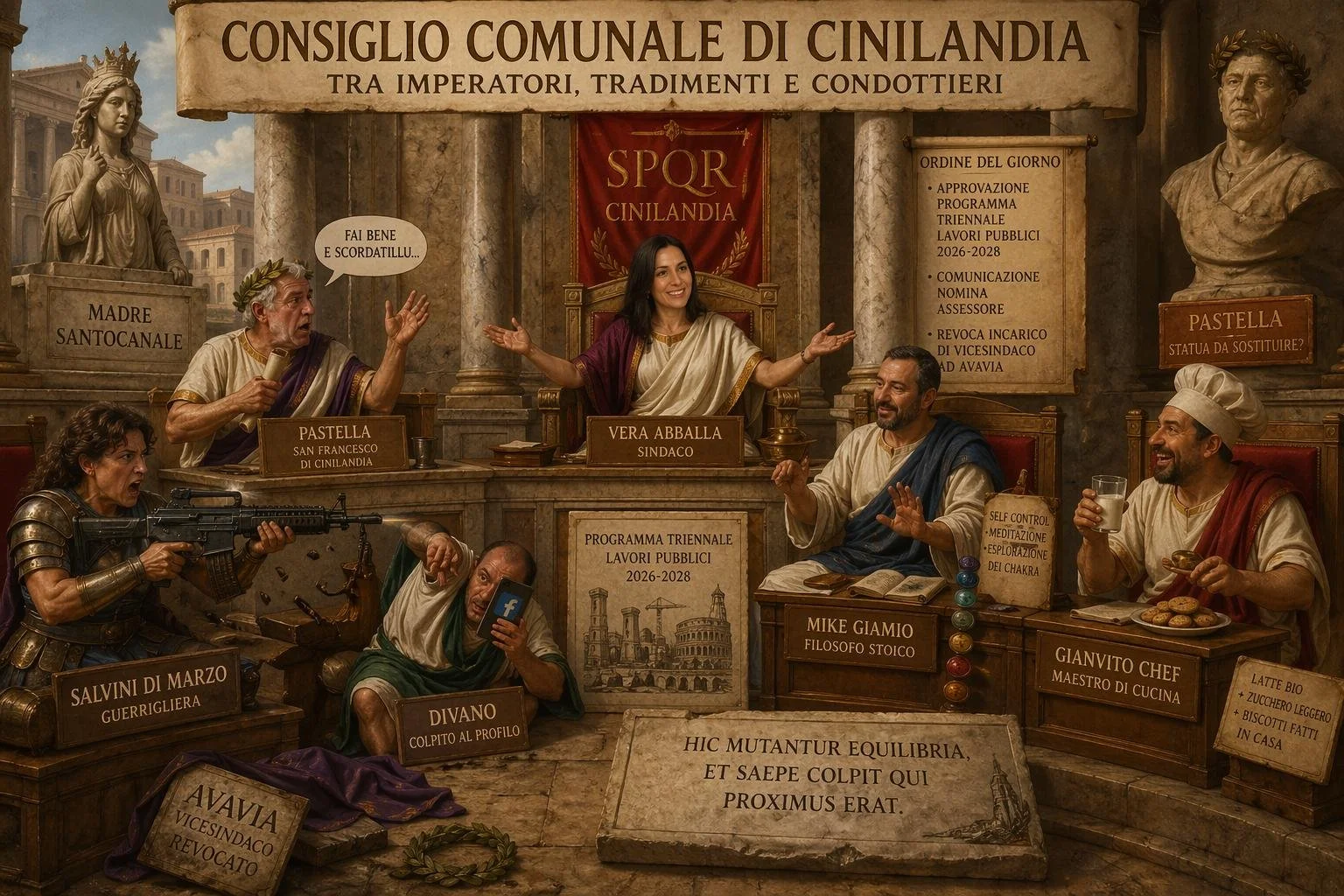 Consiglio comunale di Cinilandia tra imperatori, tradimenti e condottieri