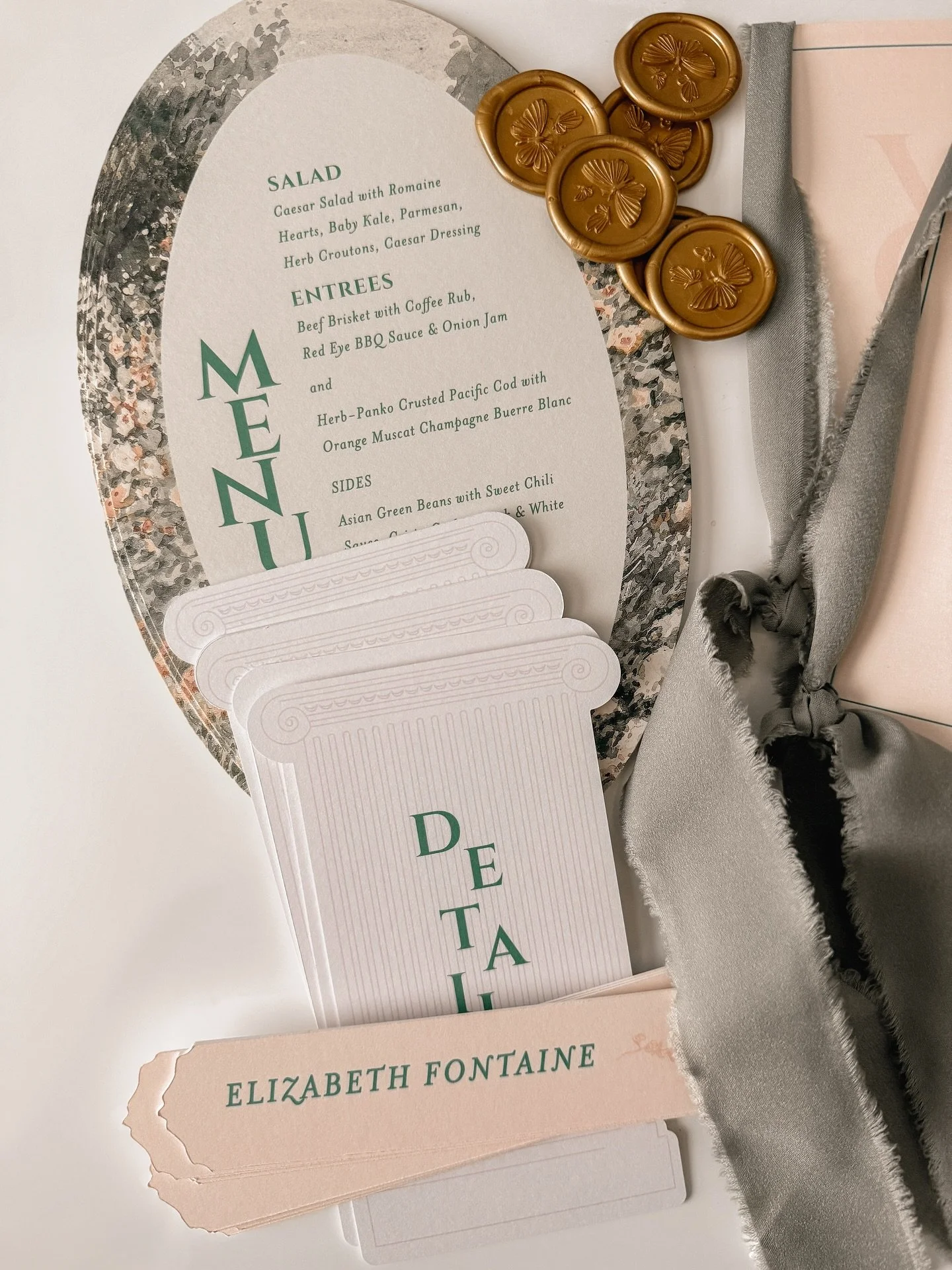 There&rsquo;s something special about mixing eras &mdash; vintage-inspired patterns, architectural shapes, and modern typography all in one suite. It&rsquo;s where classic romance meets thoughtful design.

Host: @styledshootsacrossamerica
Planning: @