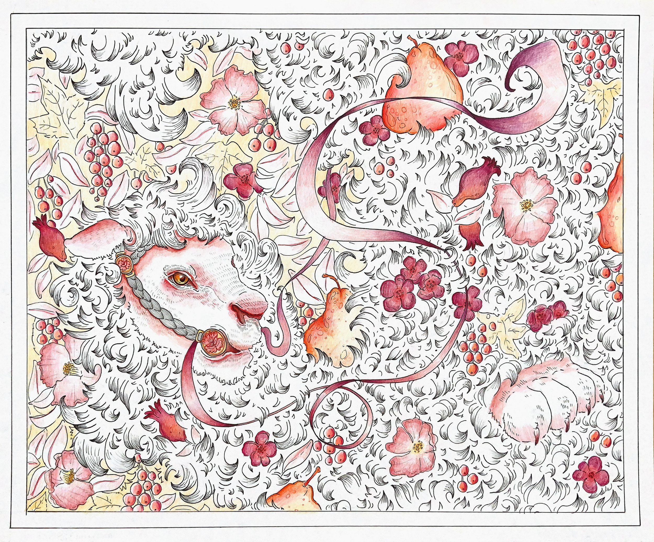 “Red Fruit; Barbary Lion” 14x17”, E. R. Brook 2026