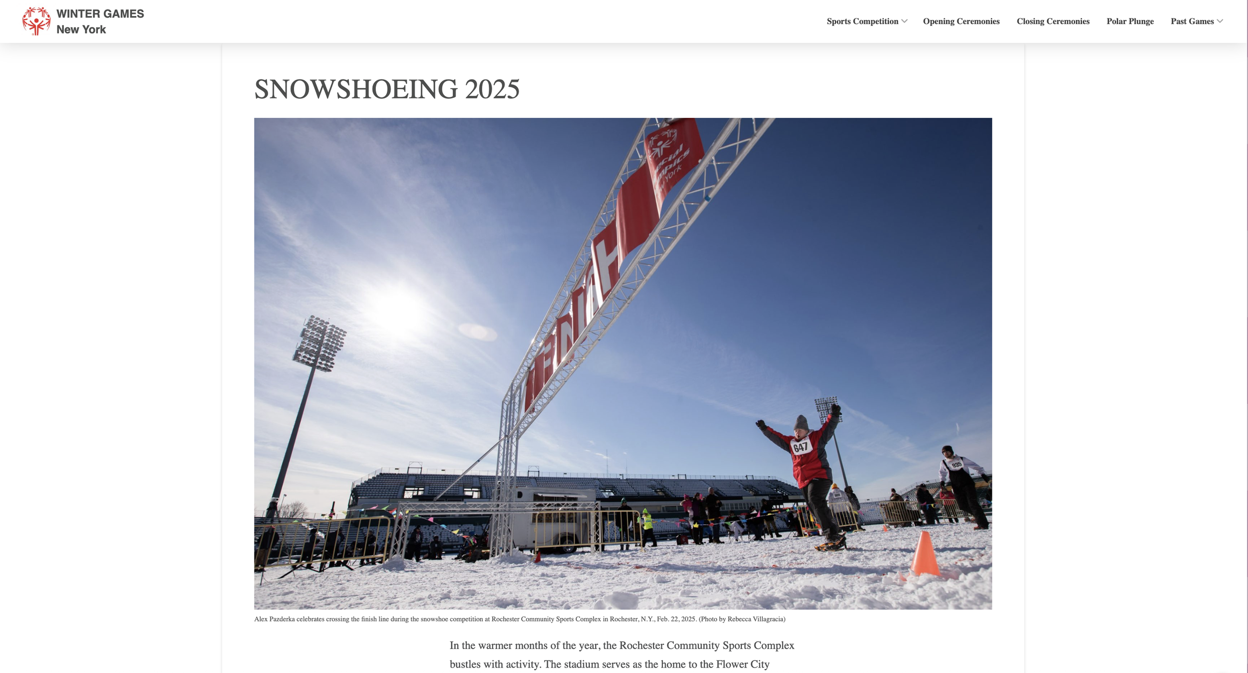 Special Olympics 2025 - Snowshoeing