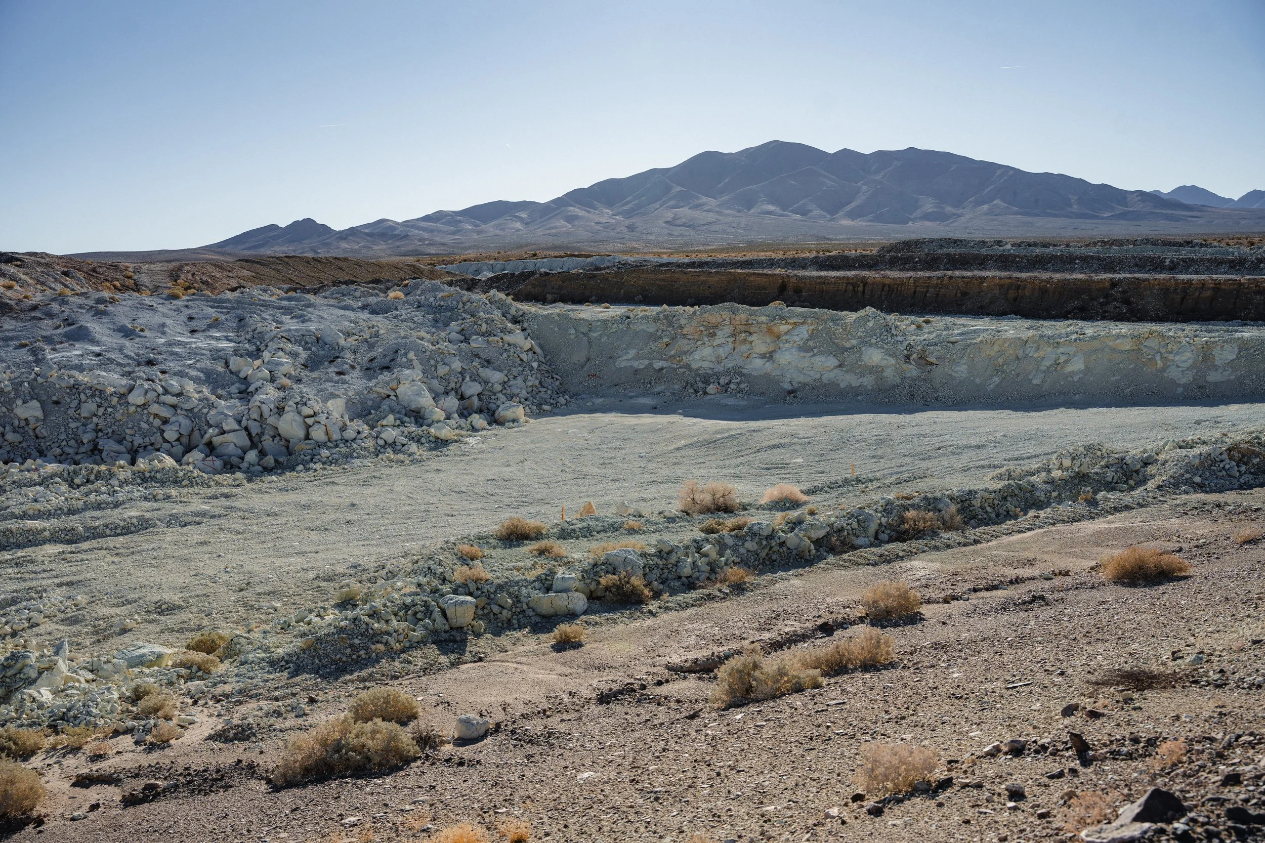 A clinoptilolite mine sits idle near Death Valley Junction, Calif.