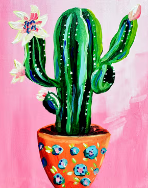 Paint Nite: Pretty Little Cactus Pot
