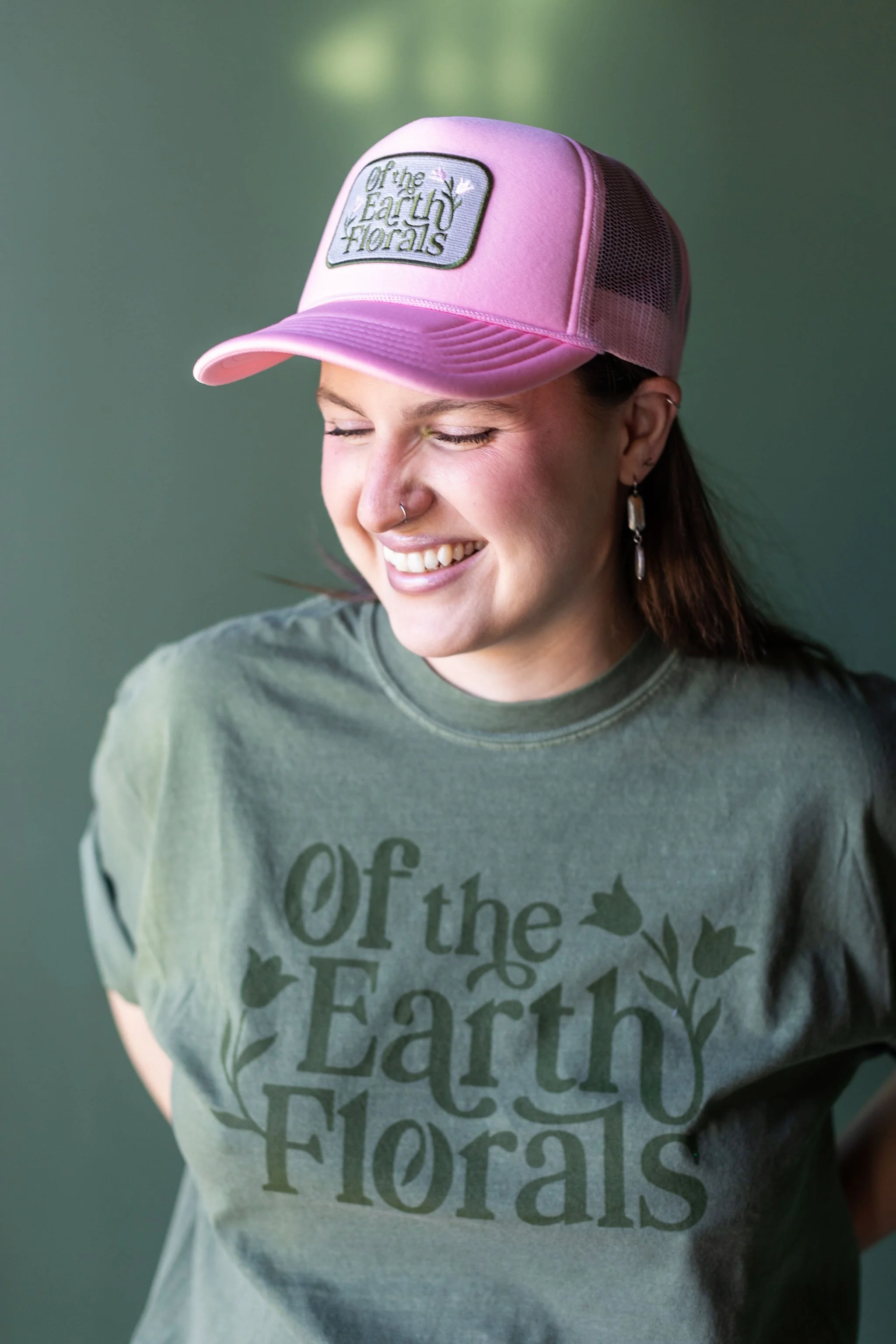 embroidered trucker hat.