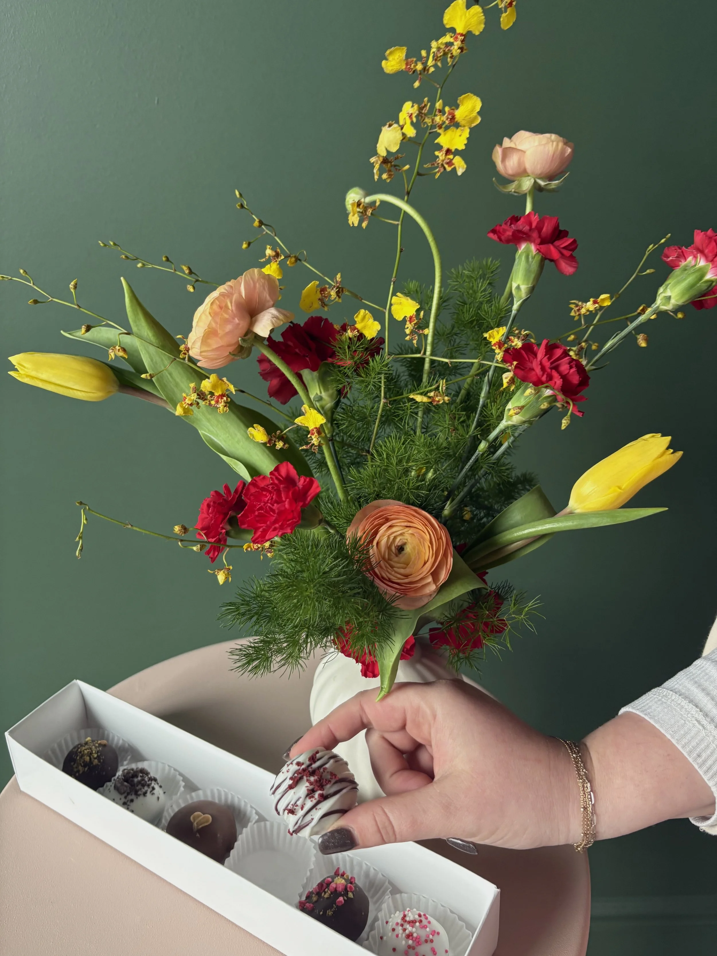 Bud Vase & Butterfly Bakery Truffles Bundle
