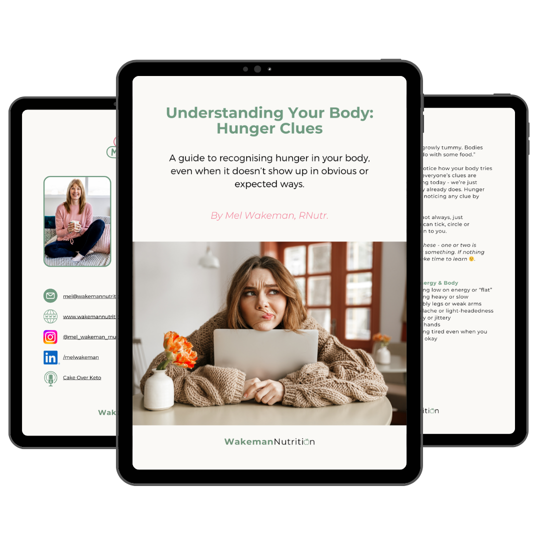 a preview of the Understanding Your Body Hunger Clues guide