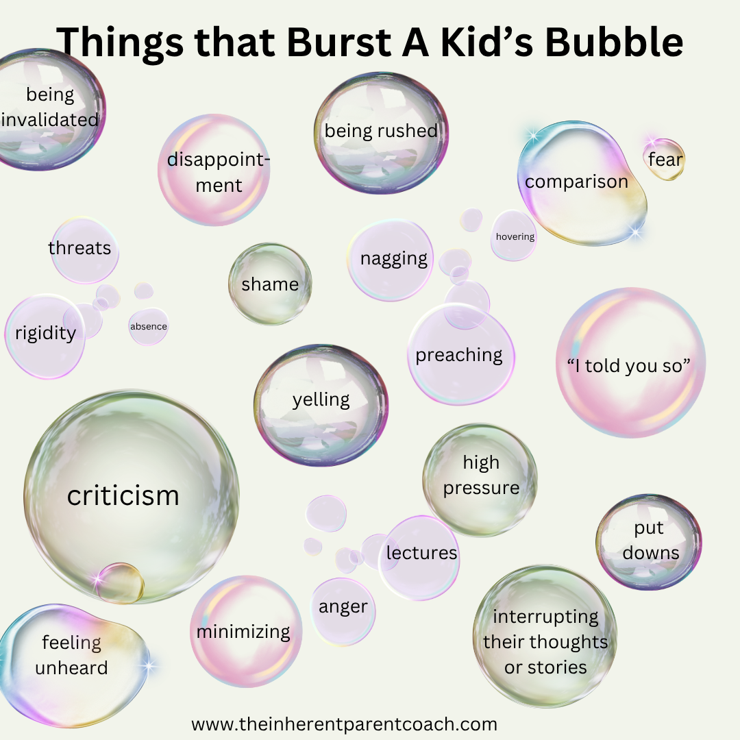 Things That Burst A Kid’s Bubble