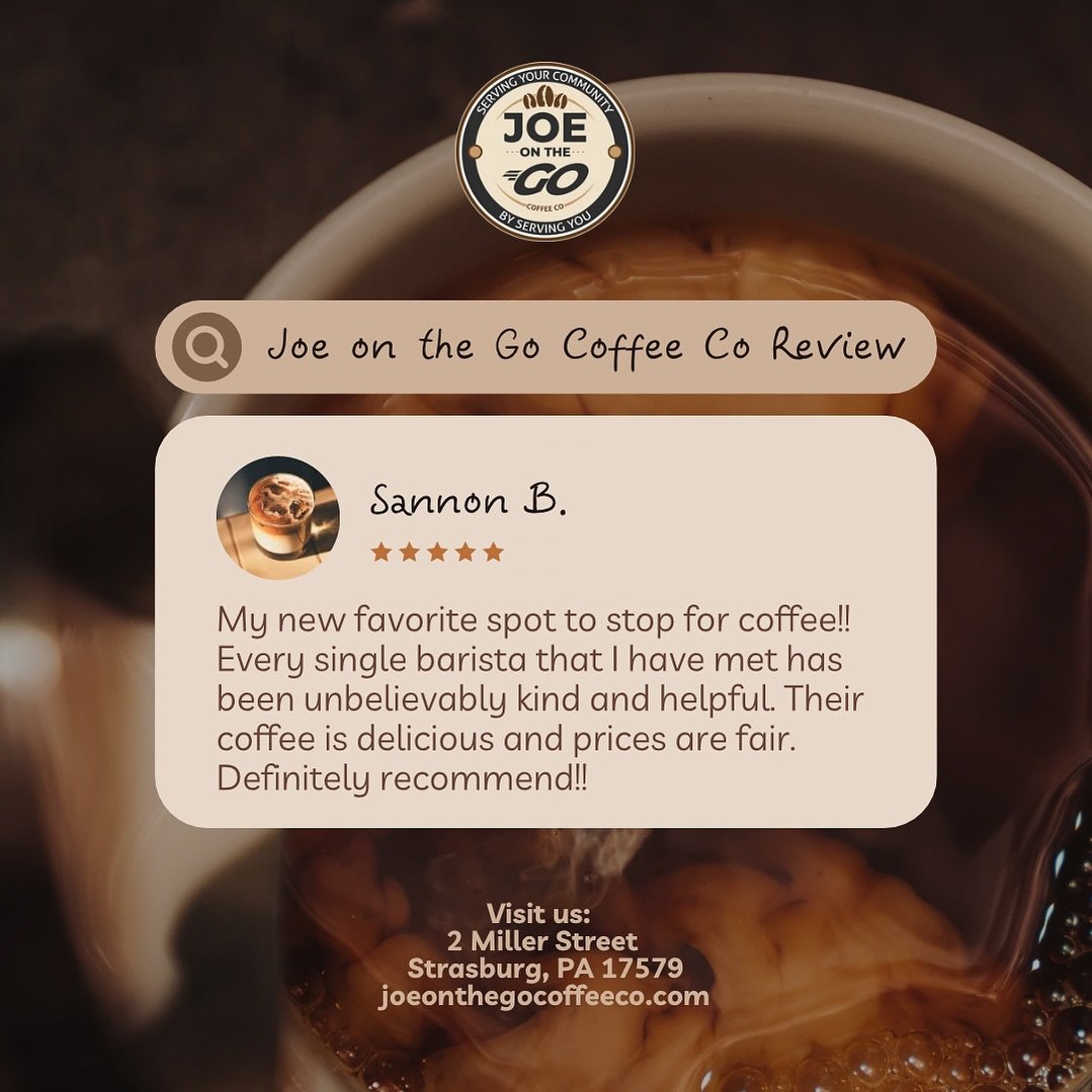 Review Wednesday! Bottomless thanks for your encouragement, Shannon!

#GoogleReview #fortheloveofjoe #joeonthegocoffeeco #servingyourcommunitybyservingyou #siplocal #cozycoffeewagon #coffee #latte #coffeetruck #kindnessisfree