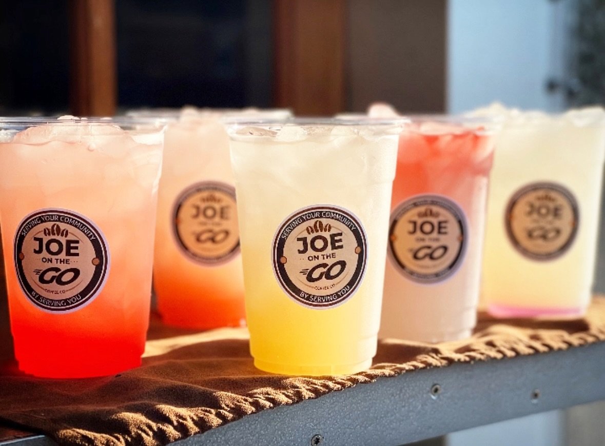 Fruity Friday! Our final anniversary special this week is $2.00 fruited lemonades! We have seven flavors to choose from or you can simply enjoy the refreshing all natural lemon. 🍋

#anniversary #lemonade #specials #joeonthegocoffeeco #servingyourcom
