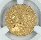 1914 $2.5 Indian Head, NGC MS61