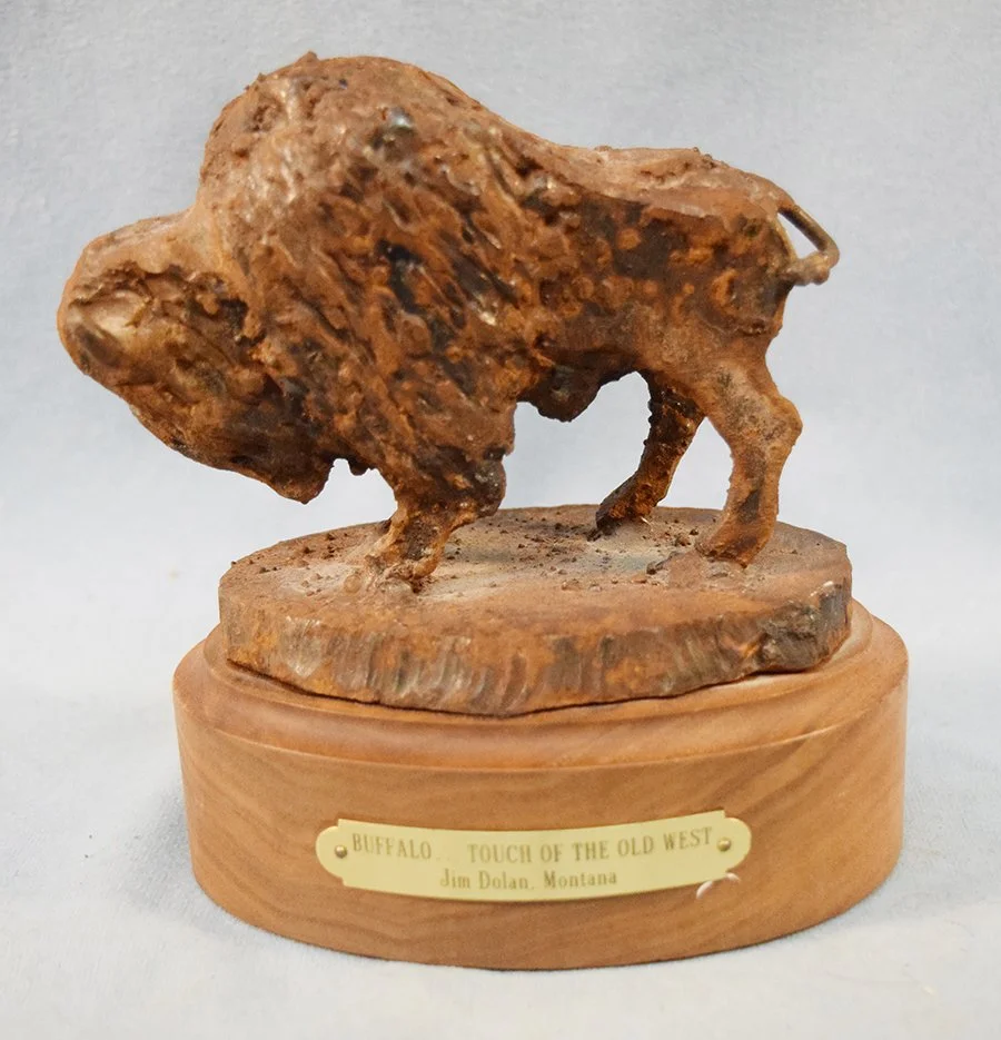 Dolan, Jim, bronze, Buffalo…Touch of the Old West, 6" x 7" x 4", wood base