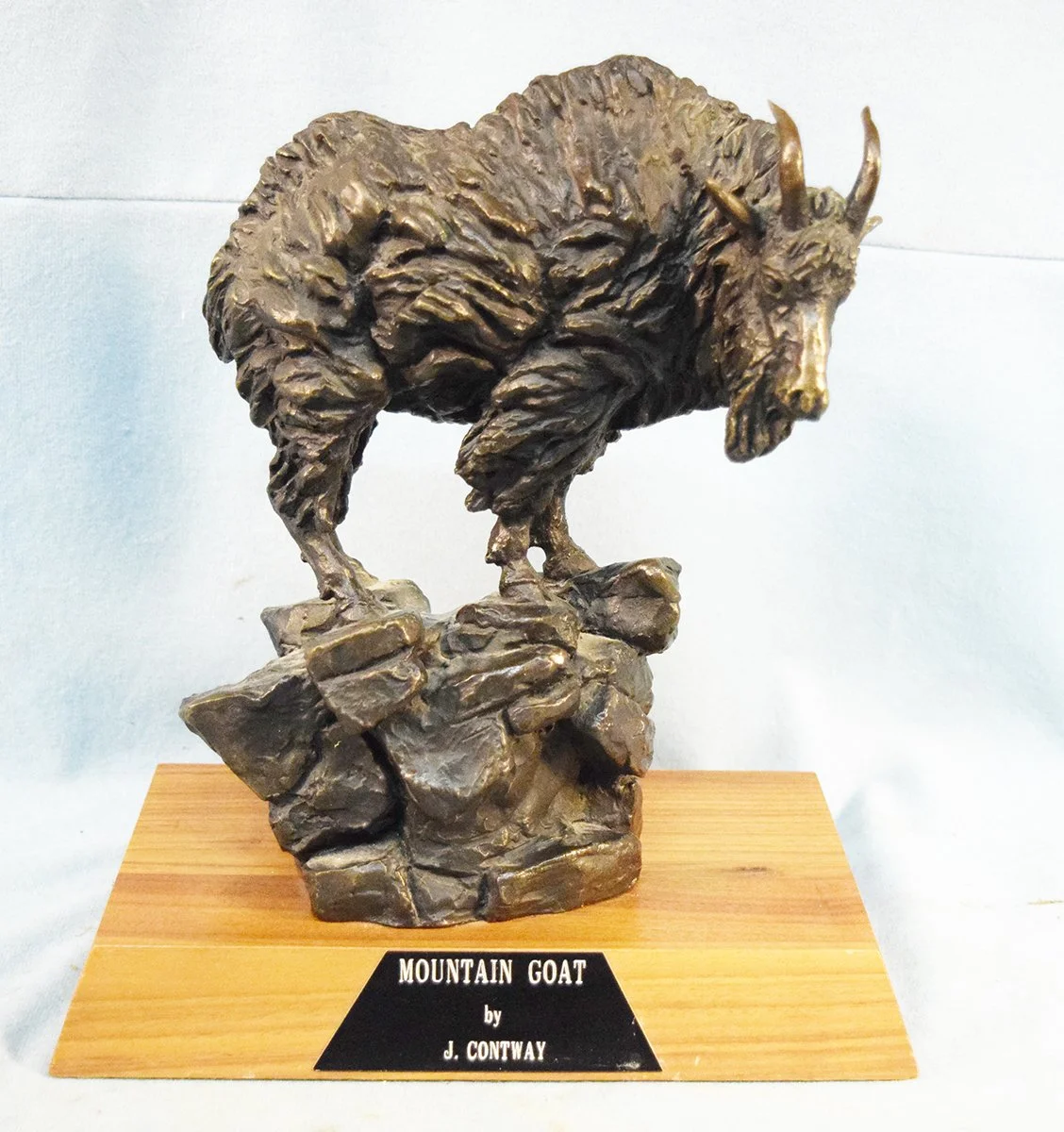 Contway, Jay, bronze, Mountain Goat, #20/50, 9" x 7" x 4", wood base
