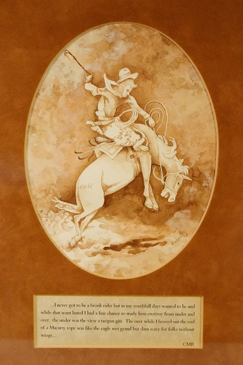 Michael, Judy, water color, Bucking Horse, 8" x 6", framed