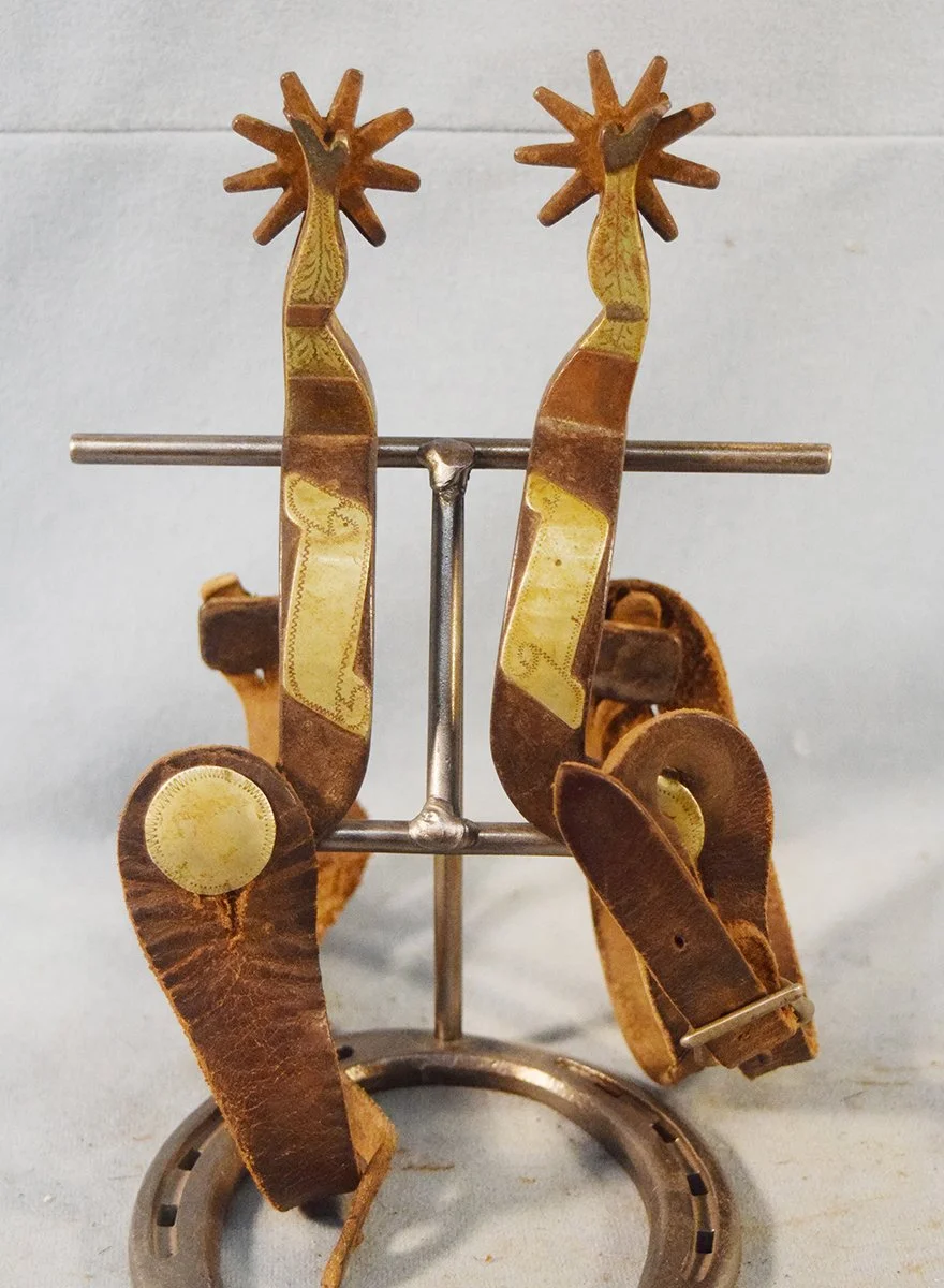 KB & P silver mounted gal leg spurs, ca. 1909-1919 (Pascal Moreland Kelly & Parker)
