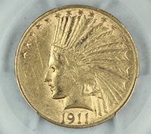 1911 S $10 Indian Head, PCGS AU Details