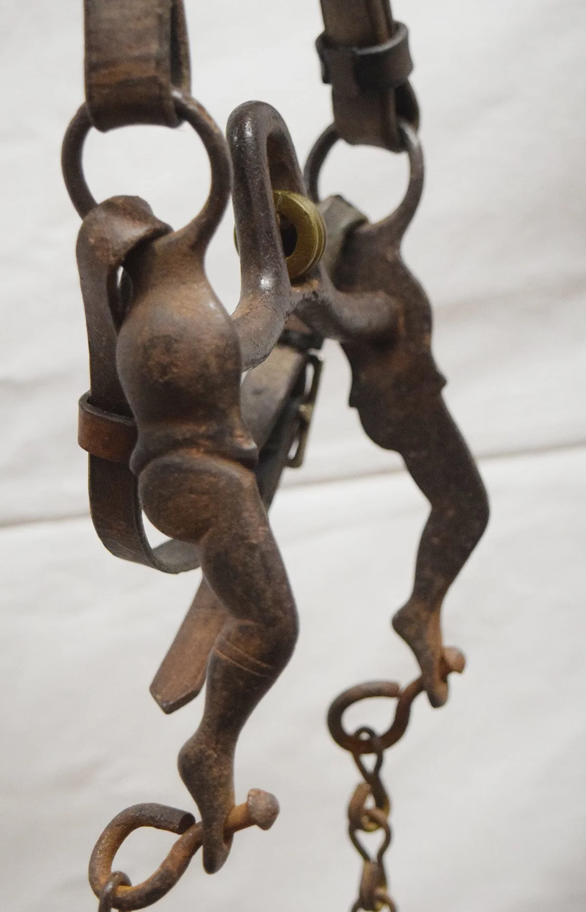 August Buermann etched iron ladies leg iron bit in headstall
