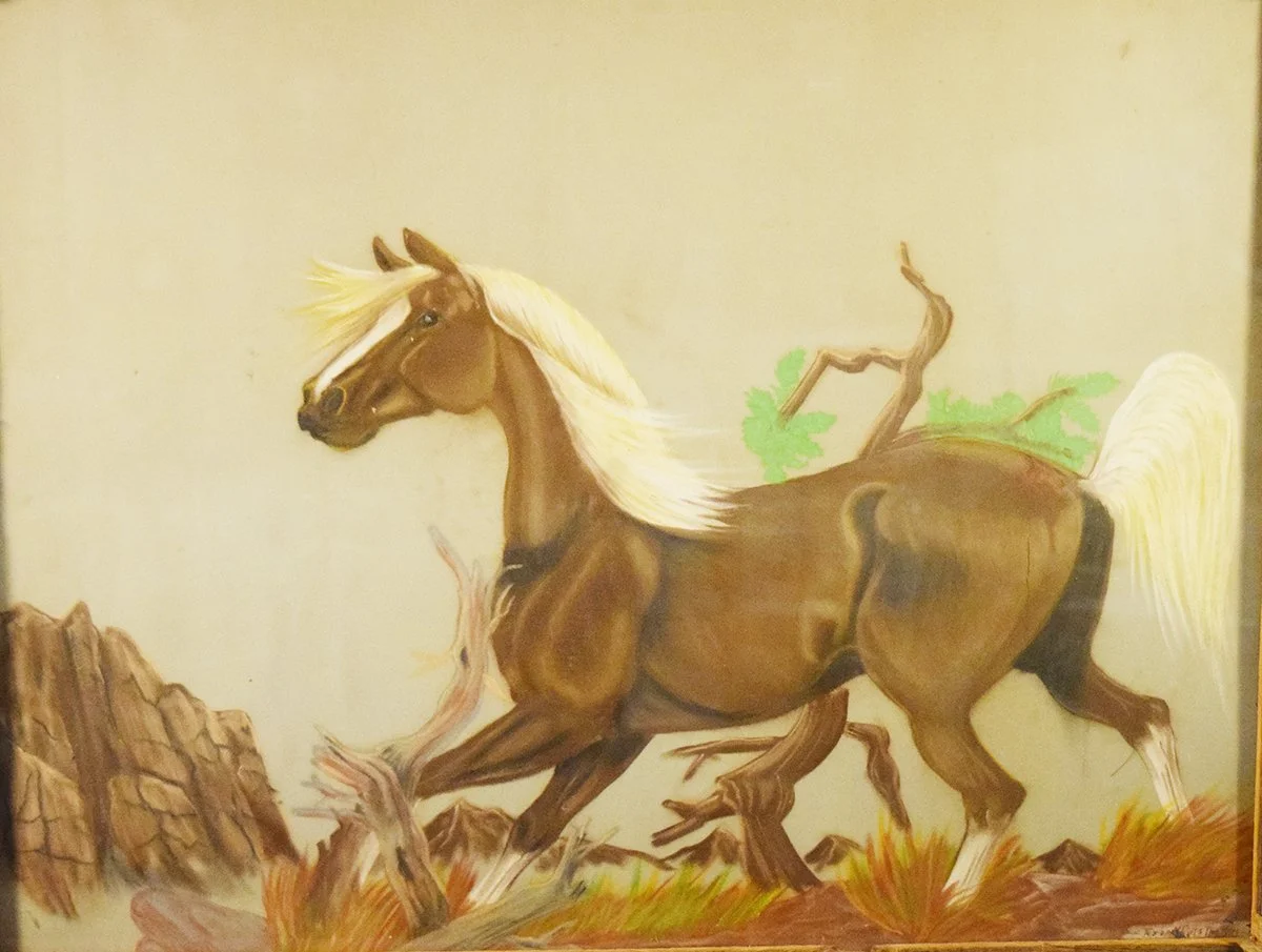 Cuts the Rope, Frank, original pastel, The Grey, 19" x 23", barn wood frame, signed lower right