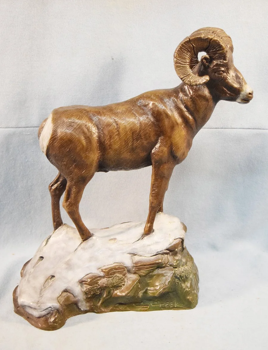 Cheek, C. R., bronze, Big Horn Ram, 13" x 11" x 5", #4/35