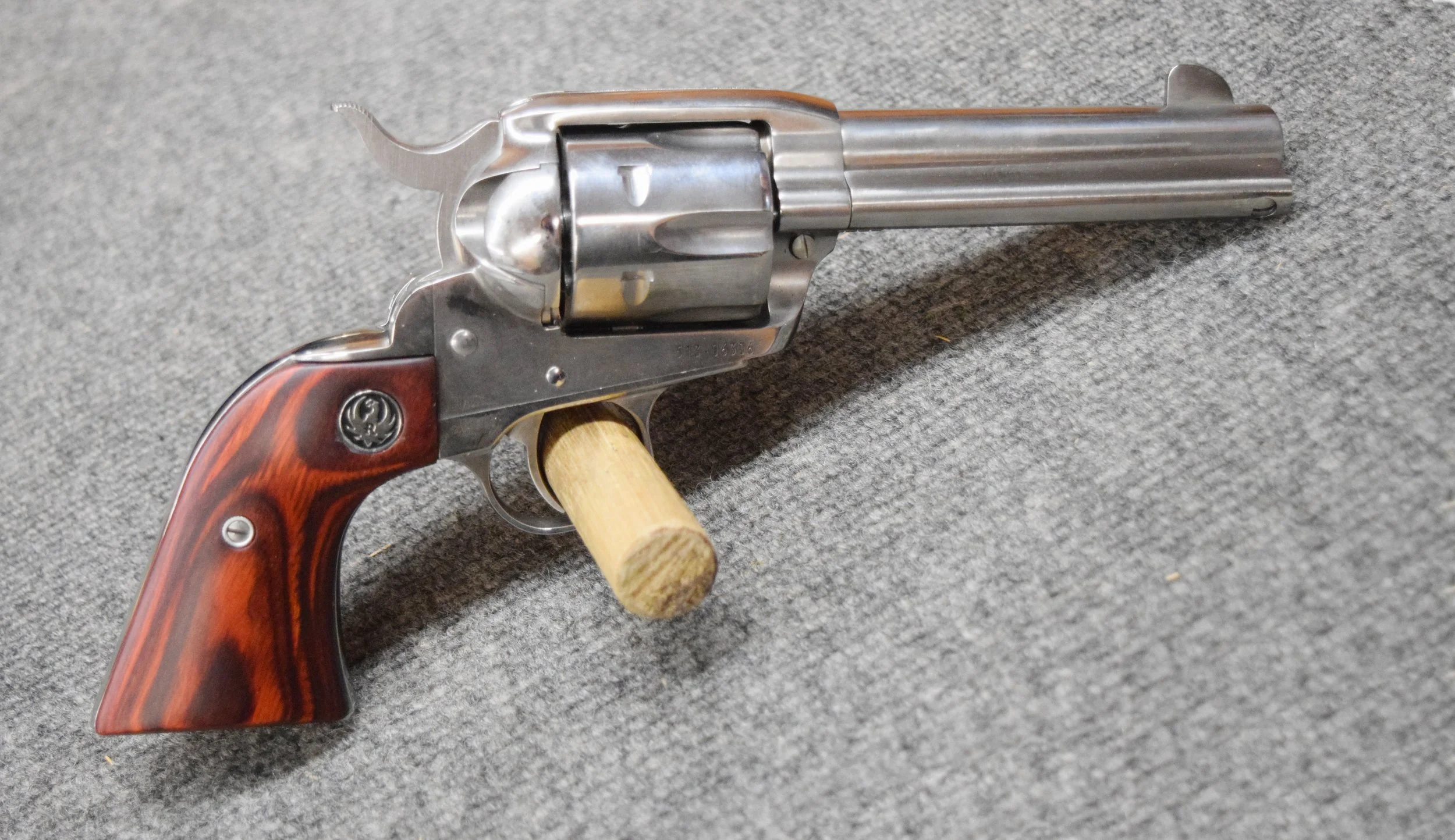 Ruger Vaquero KNV-44 single-action revolver, .45 Colt, 4.625” barrel, s#  513-06306, wooden grip