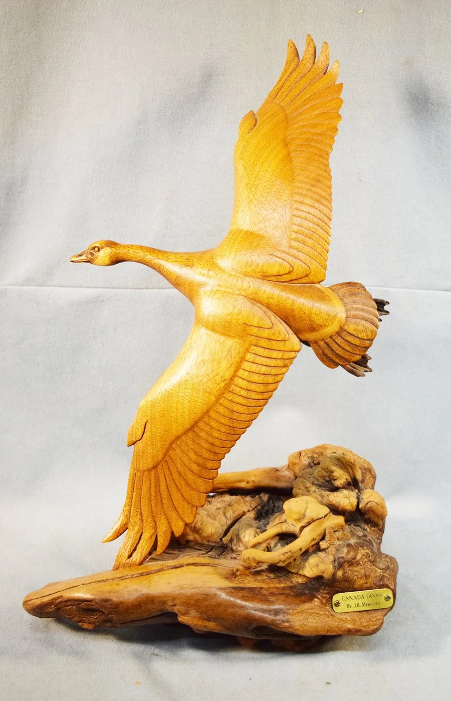 Meridith, J.R., wood sculpture, Canada Goose, 17" x 11" x 7.5"