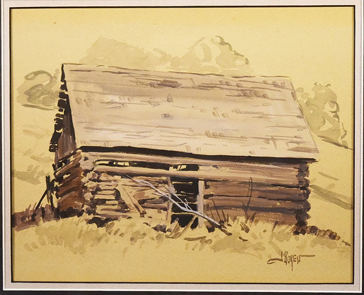 Boren, James (1921-1990), watercolor, Days Gone By, 11" x 9", framed, signed lower right, Cowboy Artist of America