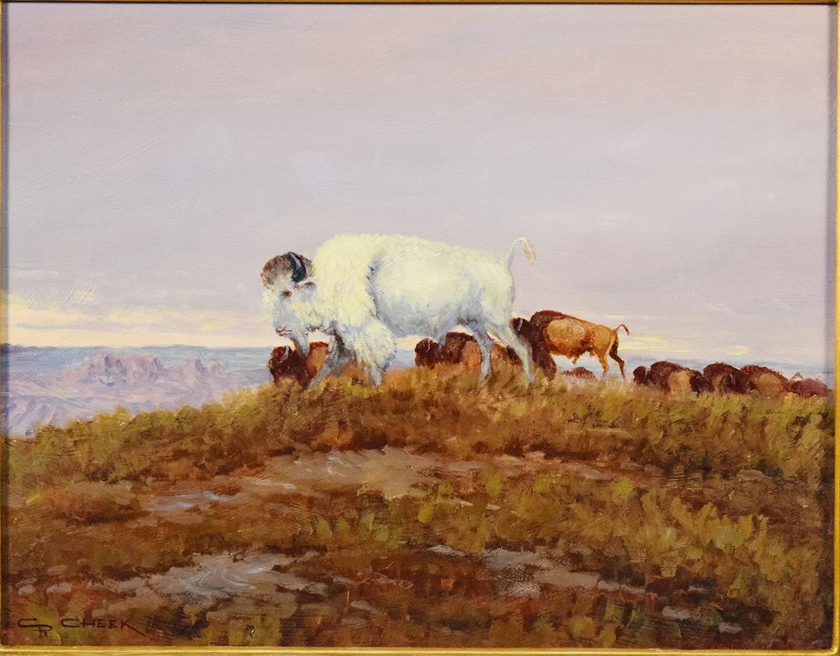 Cheek, C. R., oil on board, Big Medicine, 11" x 15", framed, signed lower left
