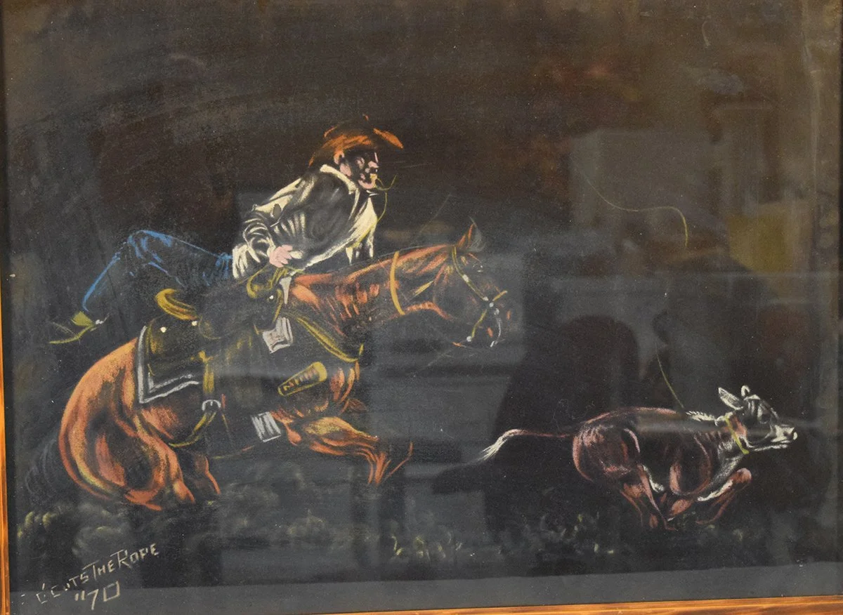 Cuts the Rope, Clarance, original pastel, The Catch, 20" x 26", framed, signed lower left