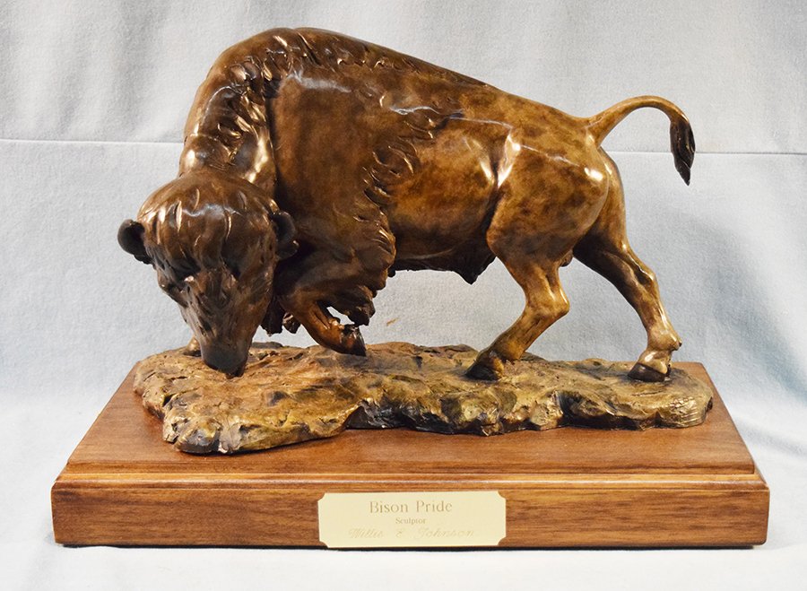 Johnson, Willis (Red Lodge, MT), bronze, Bison, 11.5" x 15.5" x 8", wood base, #26/75, 2005