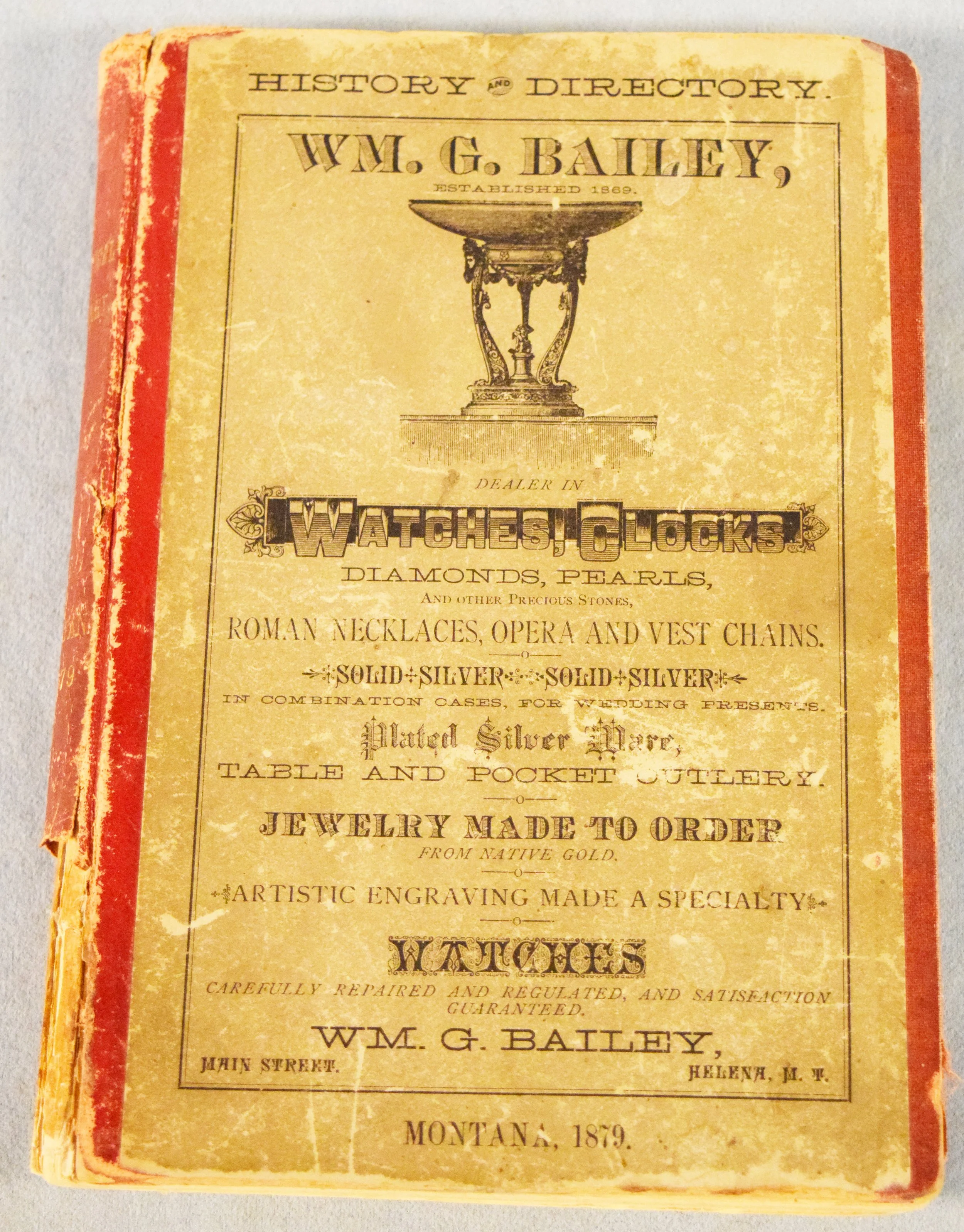 1879 Montana Directory, hard bound, broken binding