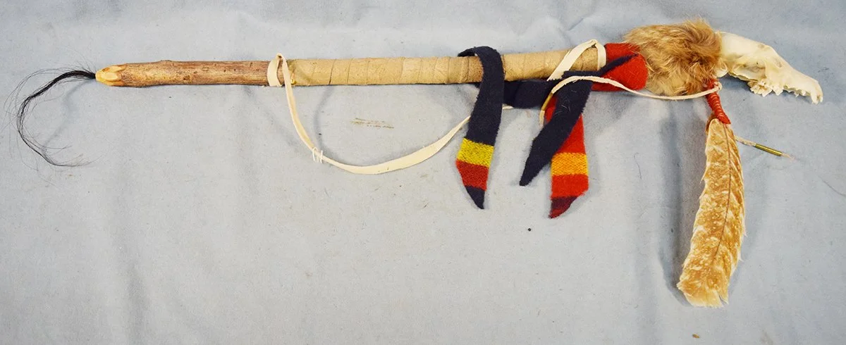 Native American handmade Coyote Skull Ceremonial Talking (Spirit) stick
