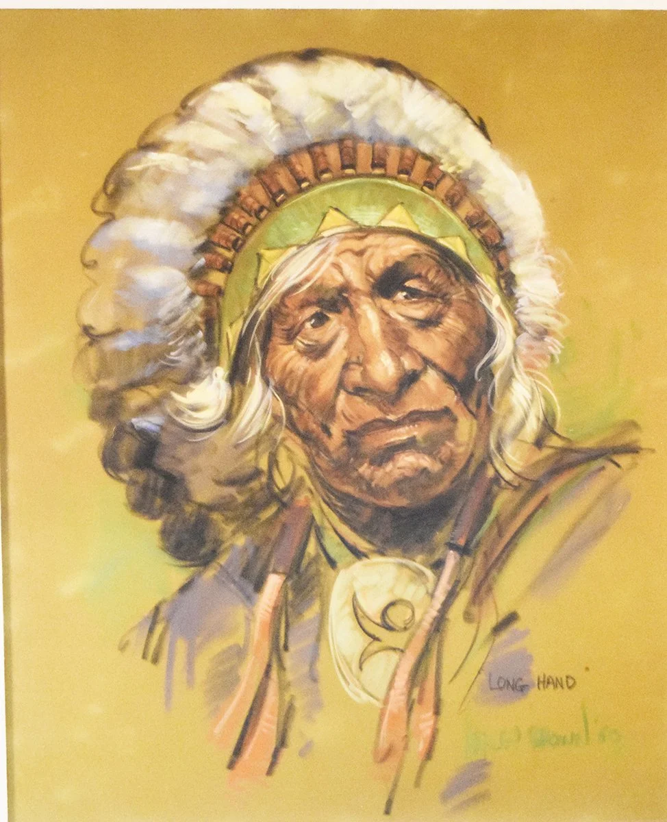 Brown, Harley, original pastel, Long Hand, 1960, 24" x 20", framed signed lower right, personal note from artist attached to backside